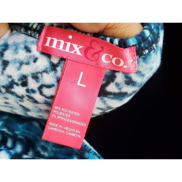 Mix & Co. Women's Blue Polyester One Shoulder Off Sleeveless Long Maxi Dress L - Picture 8 of 12